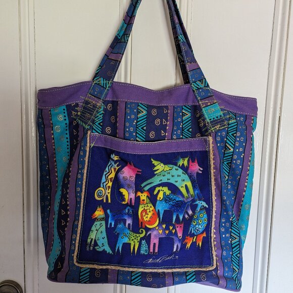 Laurel Burch Cotton Canvas Tote Very Gently Used - Picture 1 of 9